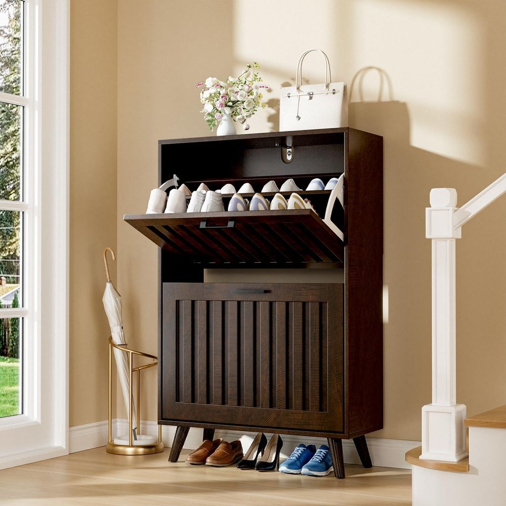 ตู้เก็บรองเท้าหรือตู้เก็บรองเท - Shoe Rack Cabinet Narrow Entryway บทวิจารณ์และราคา