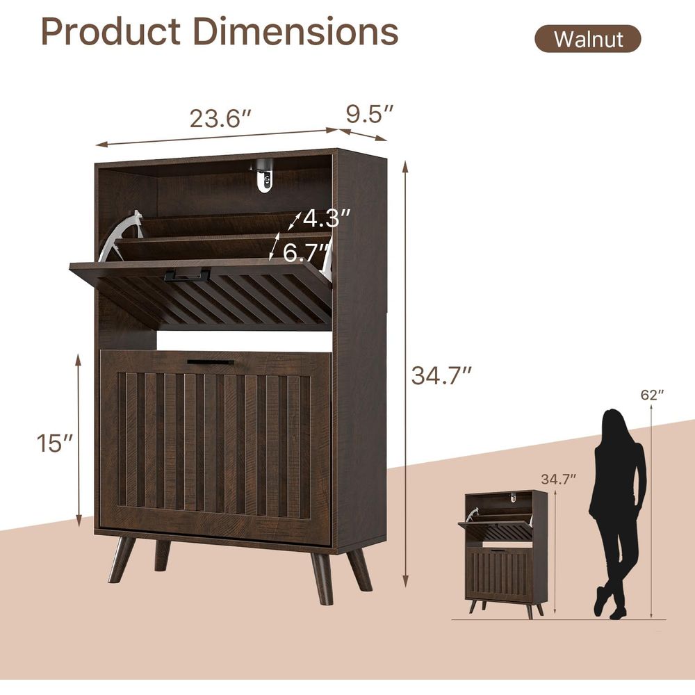 ตู้เก็บรองเท้าหรือตู้เก็บรองเท - Shoe Rack Cabinet Narrow Entryway บทวิจารณ์และราคา