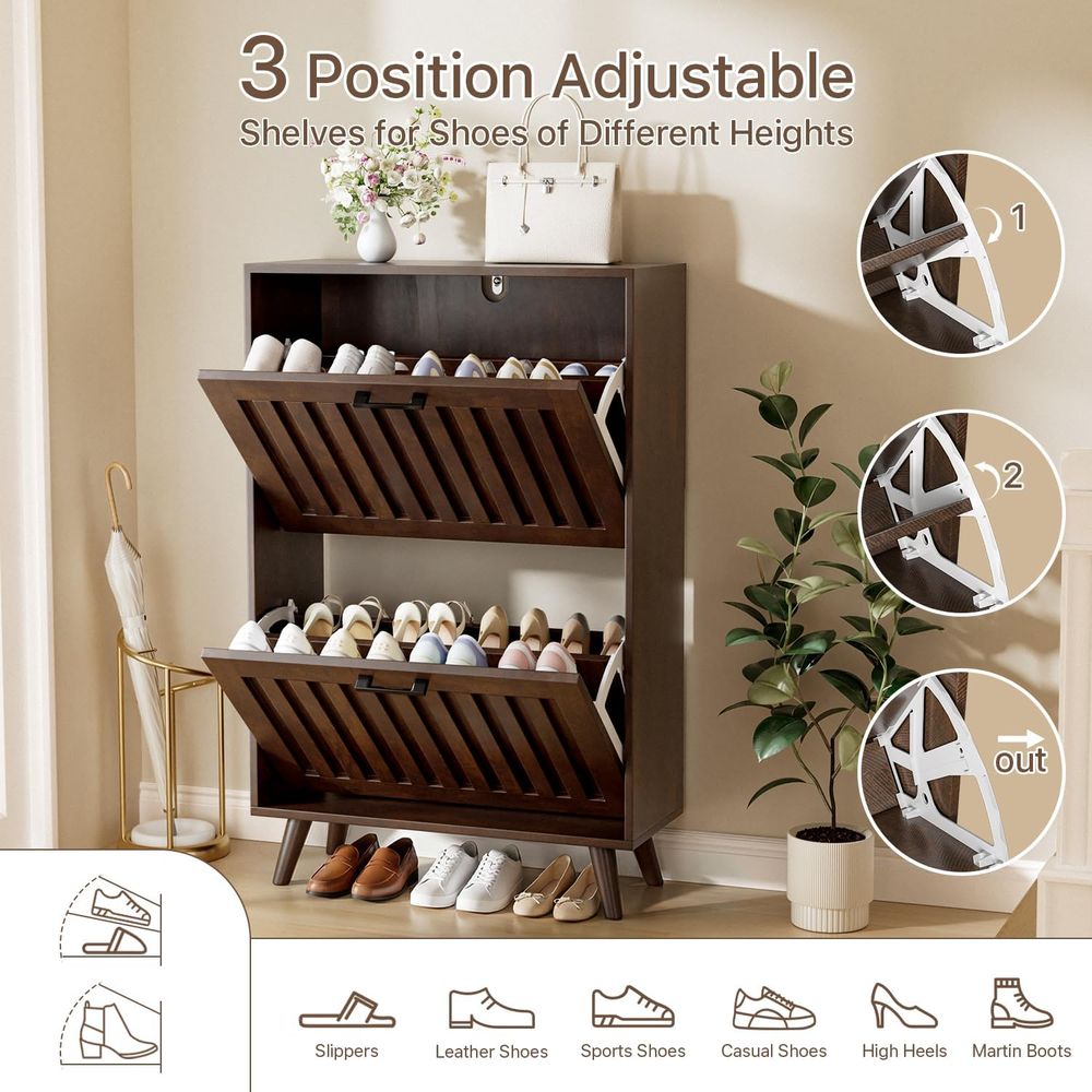 ตู้เก็บรองเท้าหรือตู้เก็บรองเท - Shoe Rack Cabinet Narrow Entryway บทวิจารณ์และราคา