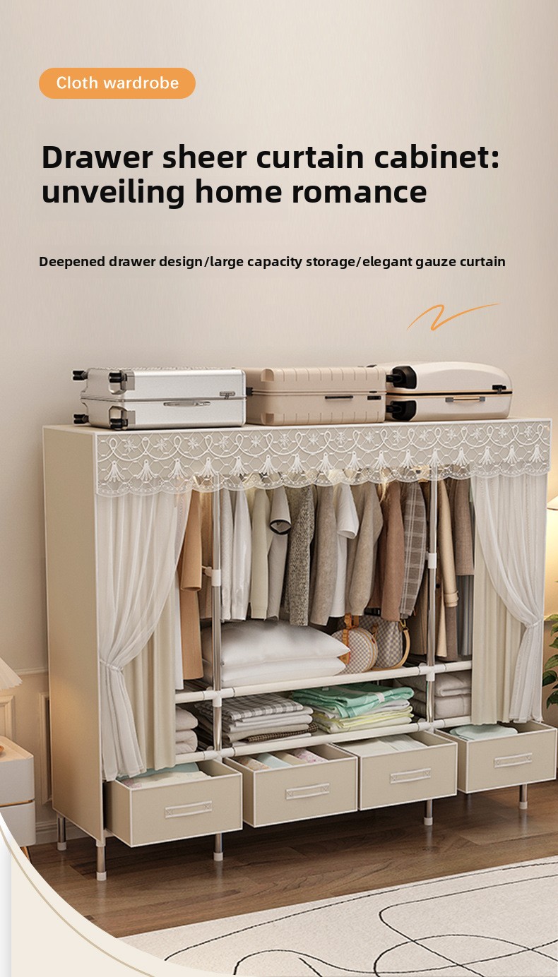 ตู้เสื้อผ้าแบบพกพาพร้อมฝาปิด ร - Wardrobe Closet Portable Fabric Cover บทวิจารณ์และราคา