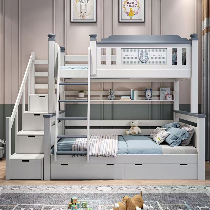 เฟอร์นิเจอร์ห้องนอนเด็กไม้ราคา - Bunk Bed With Stairs And Slide บทวิจารณ์และราคา
