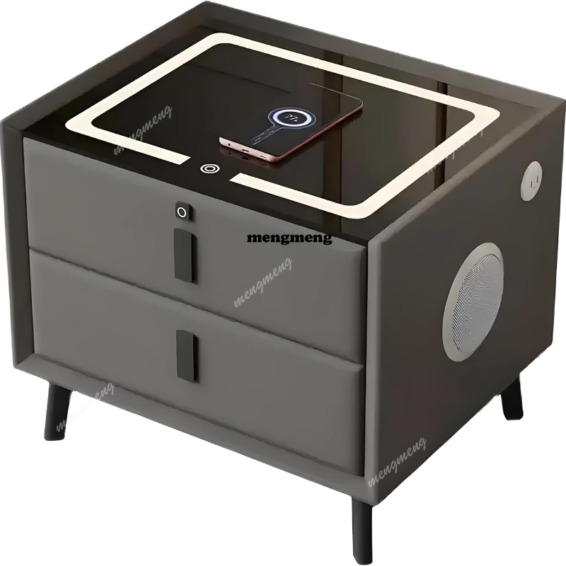 โต๊ะข้างเตียงไม้แท้พร้อมที่ชาร - Solid Wood Nightstand 2 Drawers บทวิจารณ์และราคา