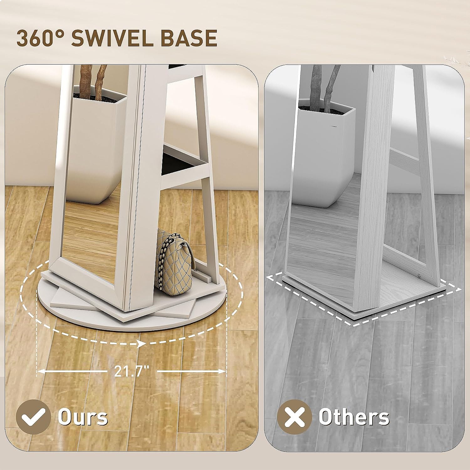 HOMCOM 360 °   ตู้เก็บเครื่องป - Full Length Mirror Jewelry Armoire บทวิจารณ์และราคา