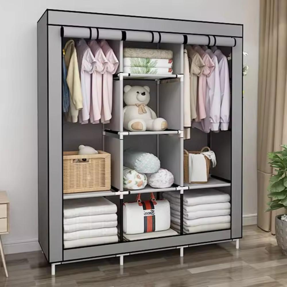 ตู้เสื้อผ้าแบบพกพาขนาด 64 นิ้ว - Wardrobe Closet Portable Fabric Cover บทวิจารณ์และราคา