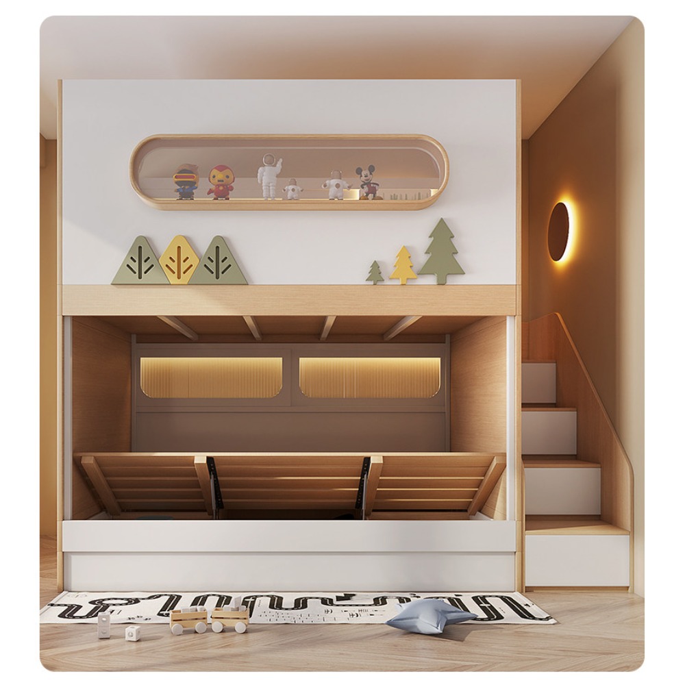 เตียงสองชั้นทรงแคปซูลอวกาศพร้อ - Bunk Bed With Stairs And Slide บทวิจารณ์และราคา