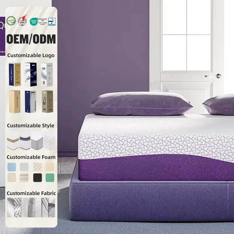 OEM/ODM ที่นอนสีม่วงขนาดควีนไซ - Memory Foam Mattress In A Box Queen บทวิจารณ์และราคา