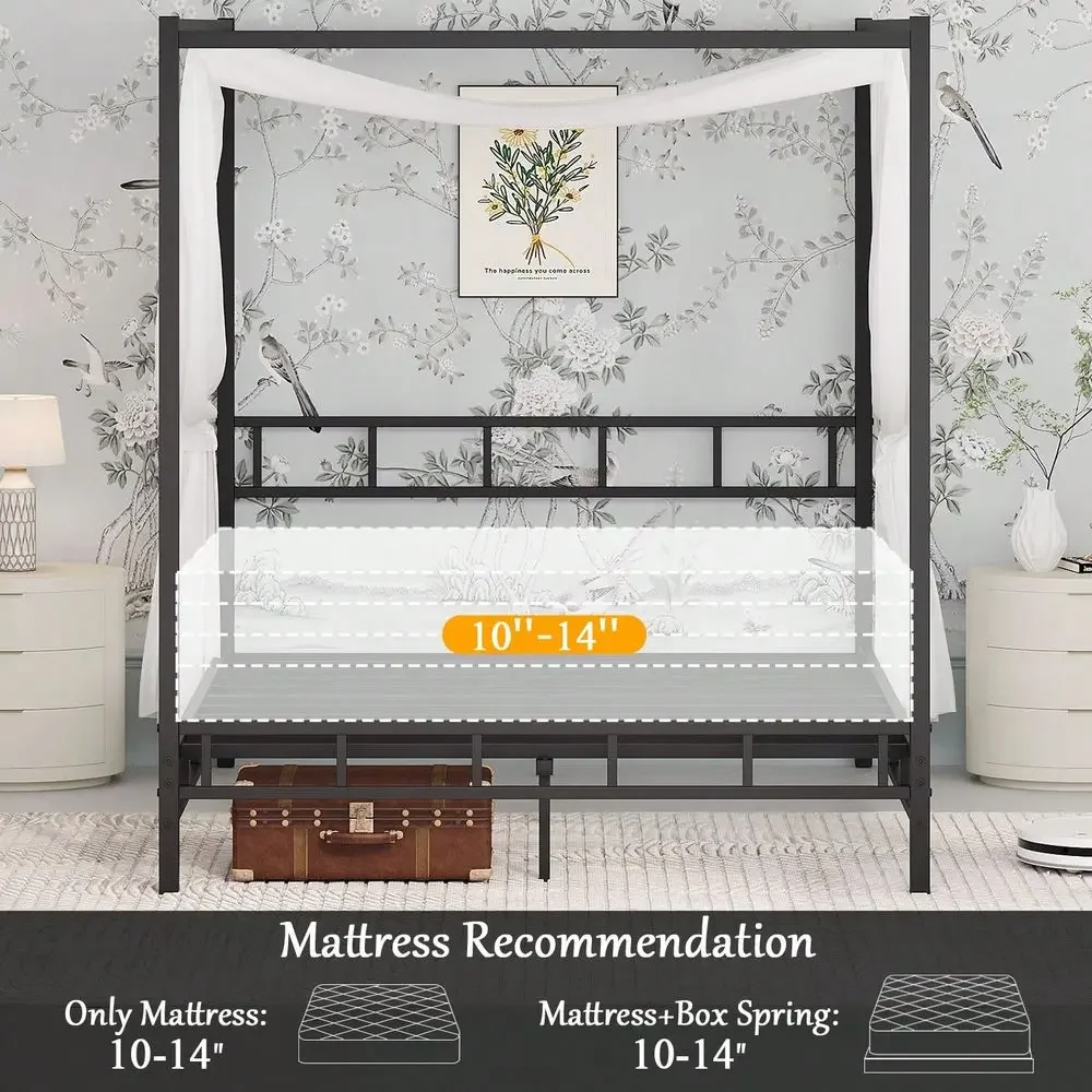 โครงเตียงโลหะแบบมีหลังคา, โครง - Canopy Bed Frame Metal Queen บทวิจารณ์และราคา
