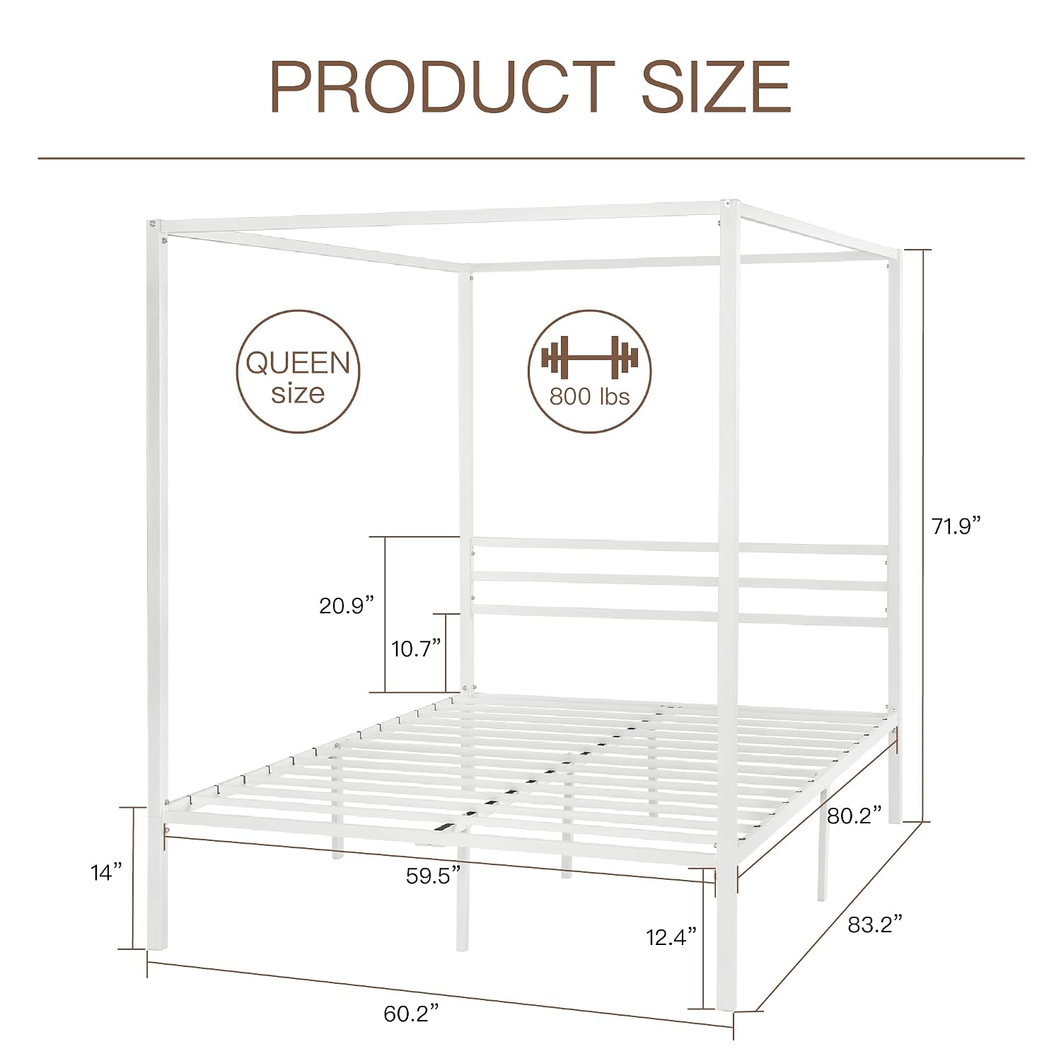 โครงเตียงโลหะแบบมีหลังคา ขนาดค - Canopy Bed Frame Metal Queen บทวิจารณ์และราคา