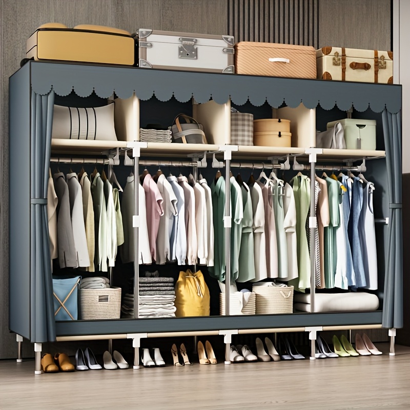 ตู้เสื้อผ้าแบบพกพาโครงเหล็กพร้ - Wardrobe Closet Portable Fabric Cover บทวิจารณ์และราคา