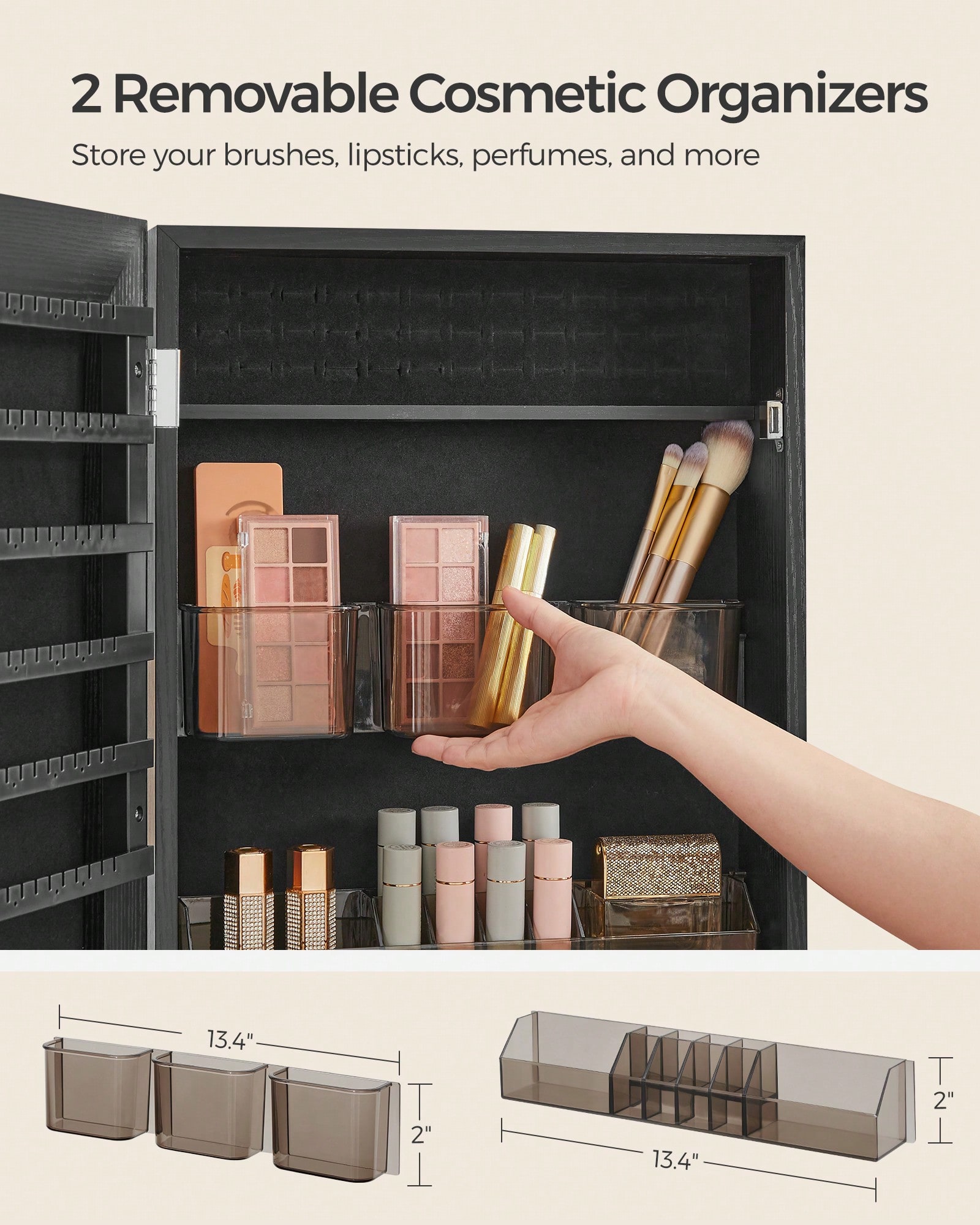 ตู้เก็บเครื่องประดับติดผนังพร้ - Full Length Mirror Jewelry Armoire บทวิจารณ์และราคา
