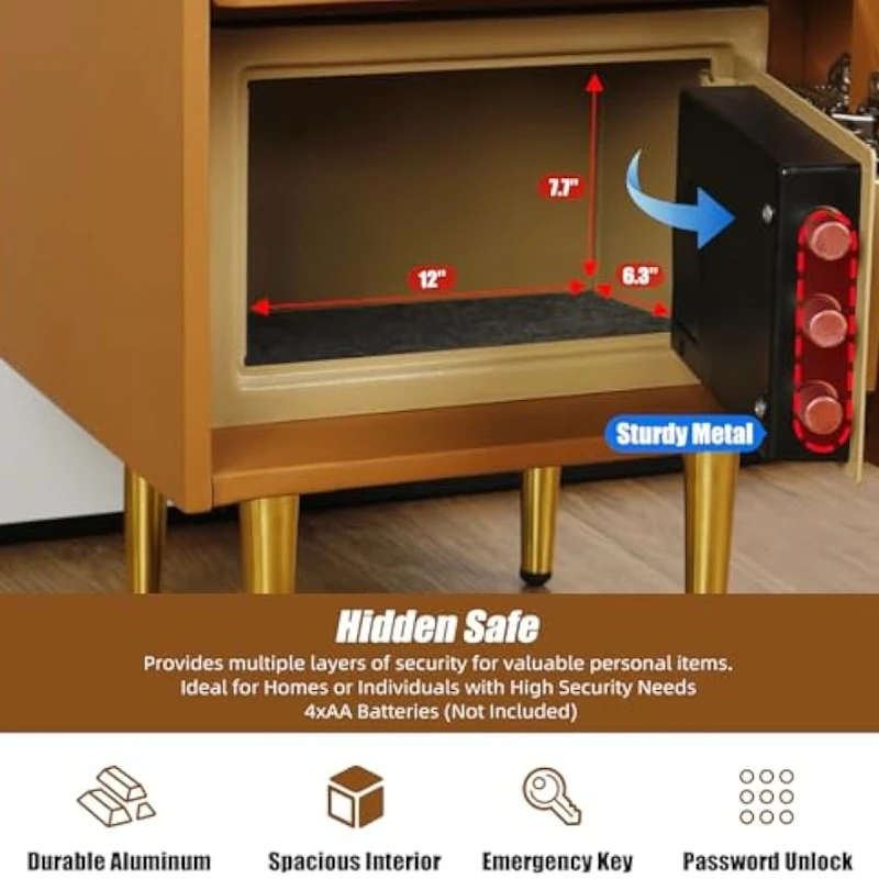โต๊ะข้างเตียงอัจฉริยะพร้อมตู้เ - Solid Wood Nightstand 2 Drawers บทวิจารณ์และราคา