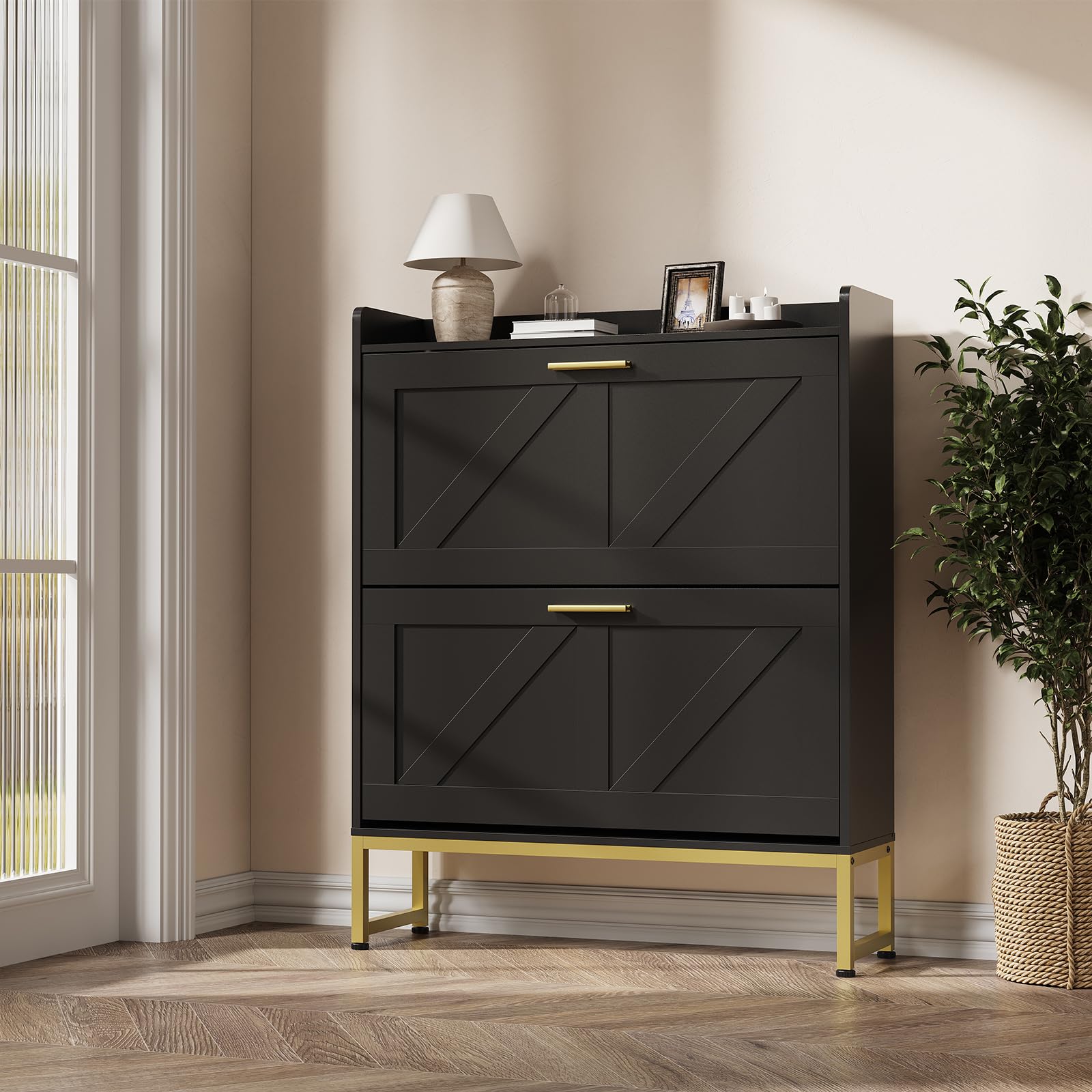 ตู้เก็บรองเท้าทรงแคบสำหรับทางเ - Shoe Rack Cabinet Narrow Entryway บทวิจารณ์และราคา