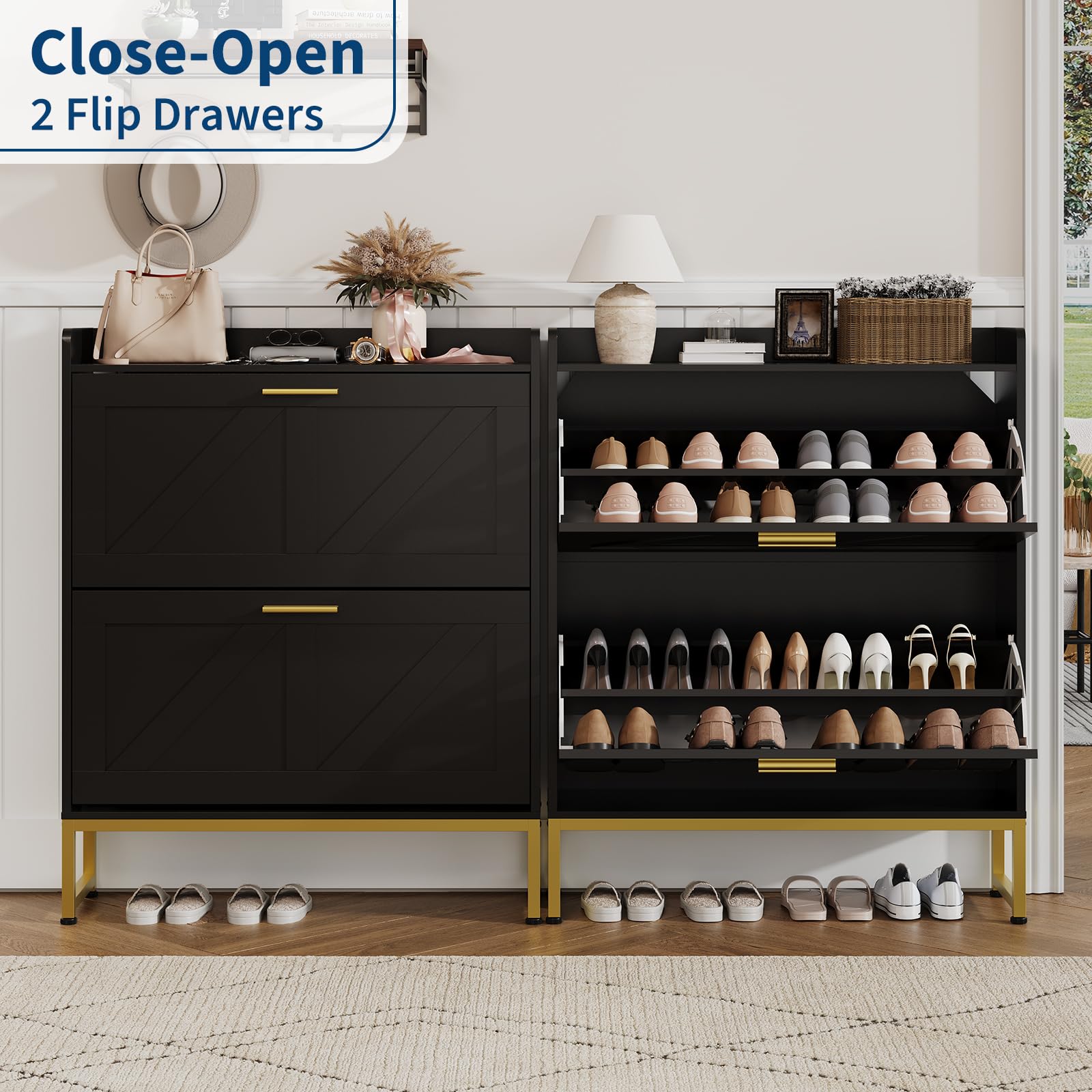 ตู้เก็บรองเท้าทรงแคบสำหรับทางเ - Shoe Rack Cabinet Narrow Entryway บทวิจารณ์และราคา