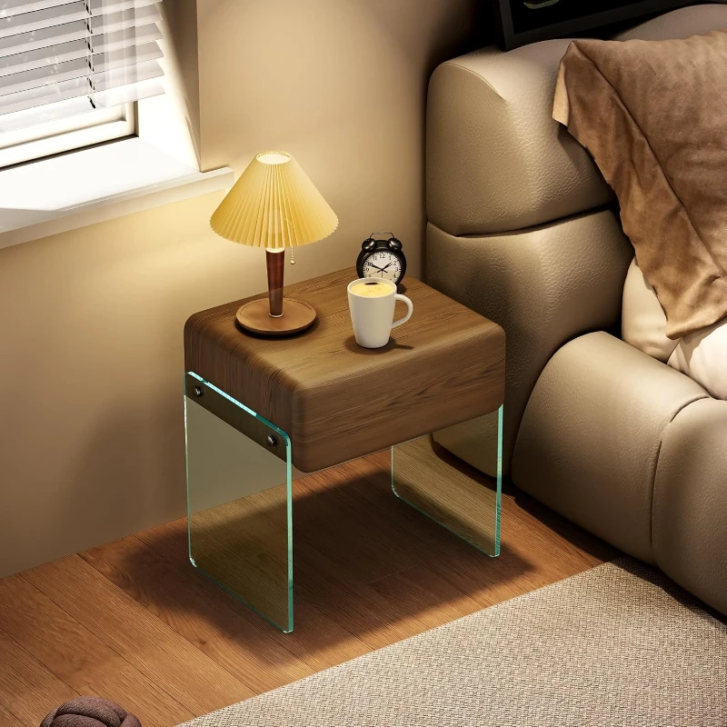 โต๊ะข้างเตียงพร้อมลิ้นชัก ขาโต - Solid Wood Nightstand 2 Drawers บทวิจารณ์และราคา