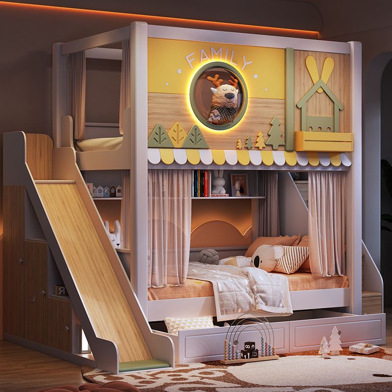 เตียงสองชั้นสำหรับเด็กธีมป่าไม - Bunk Bed With Stairs And Slide บทวิจารณ์และราคา