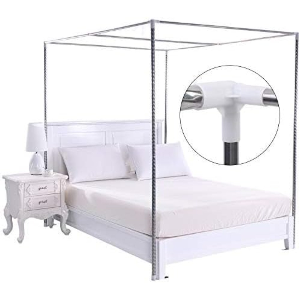 โครงเตียงเหล็กสแตนเลสพร้อมมุ้ง - Canopy Bed Frame Metal Queen บทวิจารณ์และราคา