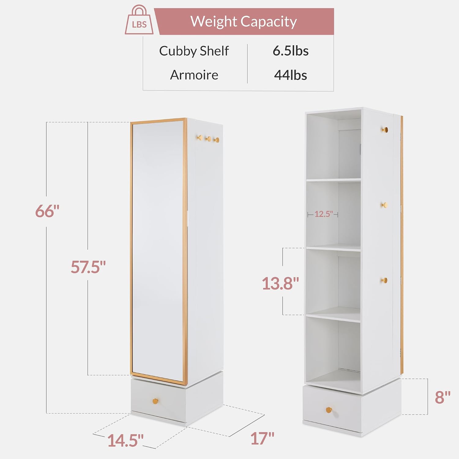 กระจกหมุนพร้อมตู้เก็บของ, ตู้เ - Full Length Mirror Jewelry Armoire บทวิจารณ์และราคา