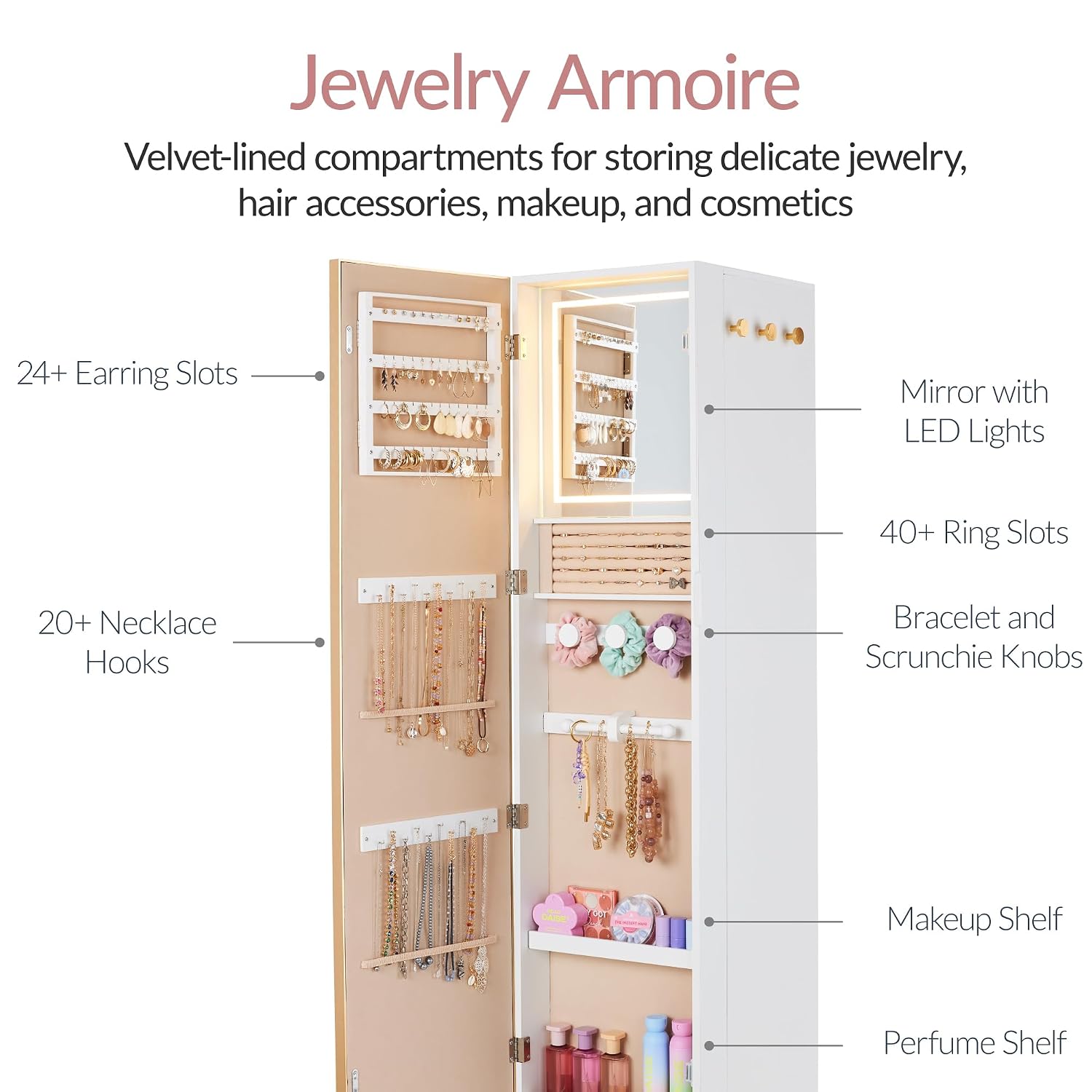 กระจกหมุนพร้อมตู้เก็บของ, ตู้เ - Full Length Mirror Jewelry Armoire บทวิจารณ์และราคา