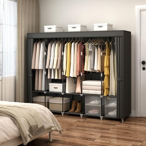 ตู้เสื้อผ้าแบบพกพาขนาดใหญ่ 83  - Wardrobe Closet Portable Fabric Cover บทวิจารณ์และราคา