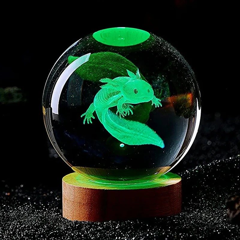 3D Axolotl เลเซอร์แกะสลักคริสต - Floating Nightstand With Led Light บทวิจารณ์และราคา
