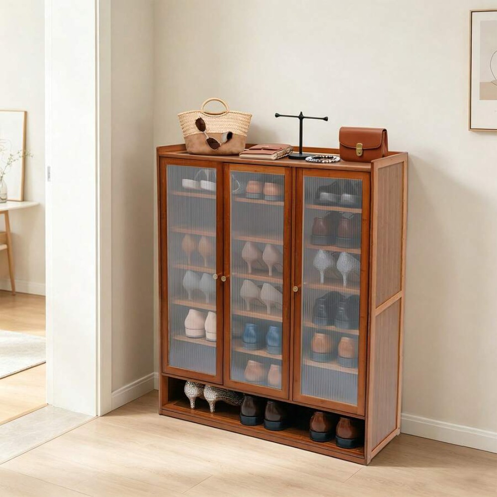 ตู้เก็บรองเท้า 8 ชั้น 3 ประตู  - Shoe Rack Cabinet Narrow Entryway บทวิจารณ์และราคา