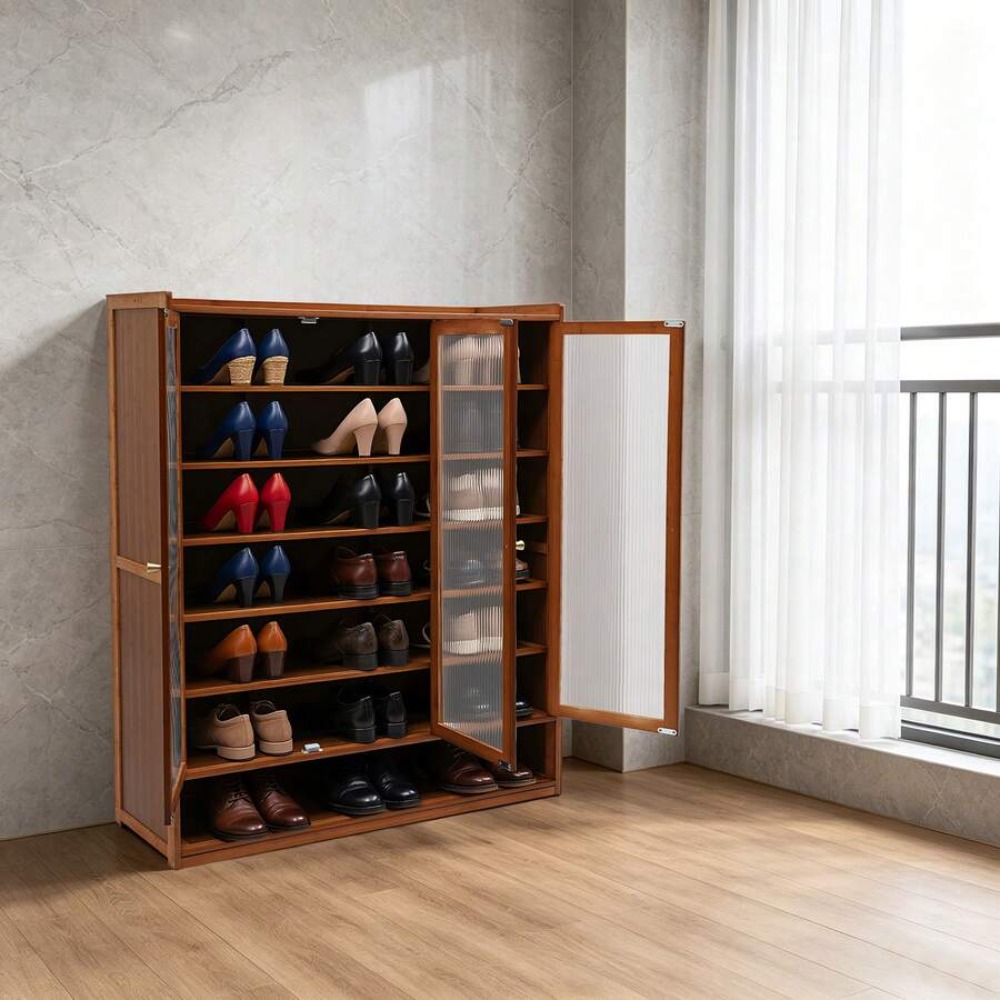 ตู้เก็บรองเท้า 8 ชั้น 3 ประตู  - Shoe Rack Cabinet Narrow Entryway บทวิจารณ์และราคา
