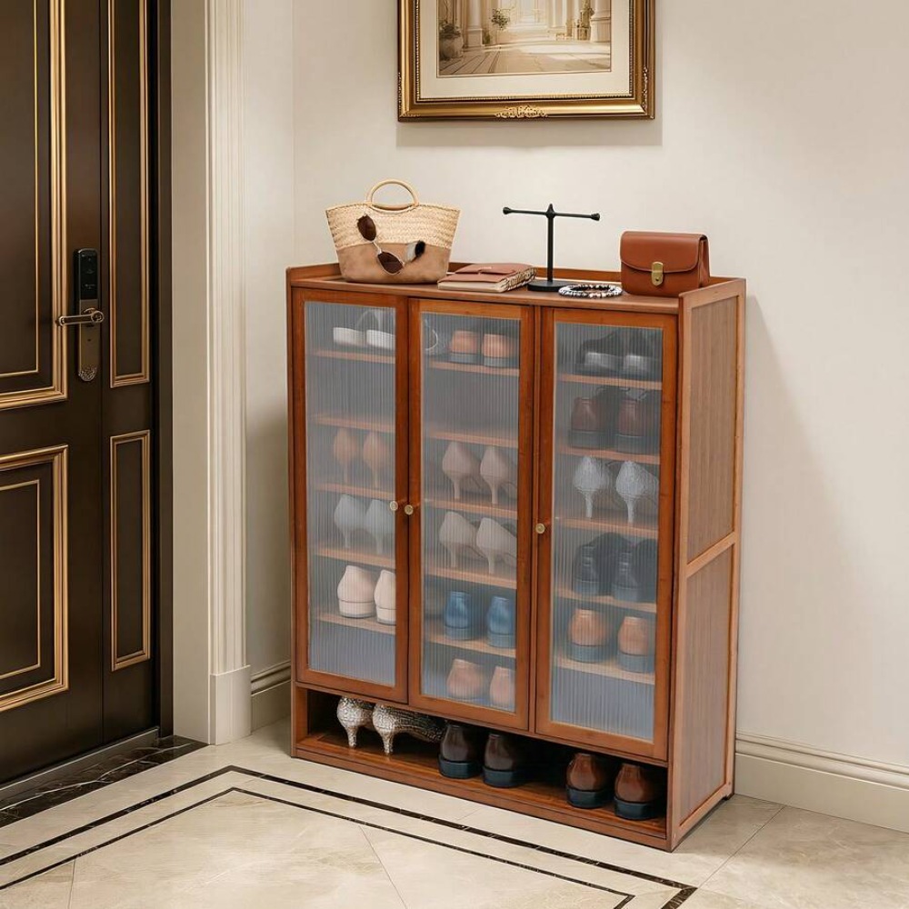 ตู้เก็บรองเท้า 8 ชั้น 3 ประตู  - Shoe Rack Cabinet Narrow Entryway บทวิจารณ์และราคา