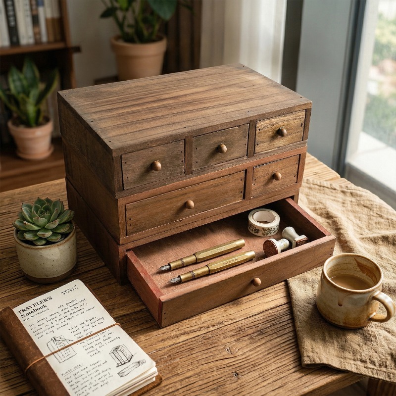 กล่องเก็บของบนโต๊ะทำงานไม้ ชั้ - Storage บทวิจารณ์และราคา