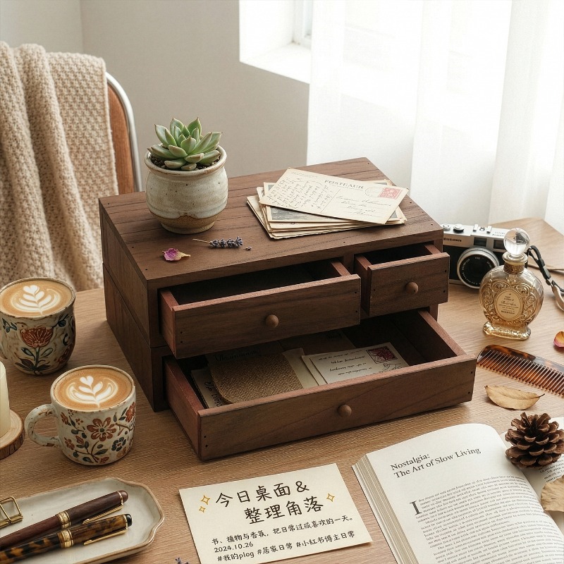 กล่องเก็บของบนโต๊ะทำงานไม้ ชั้ - Storage บทวิจารณ์และราคา