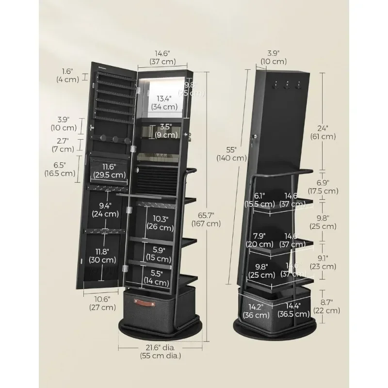 360 °   ตู้เก็บเครื่องประดับแบ - Full Length Mirror Jewelry Armoire บทวิจารณ์และราคา