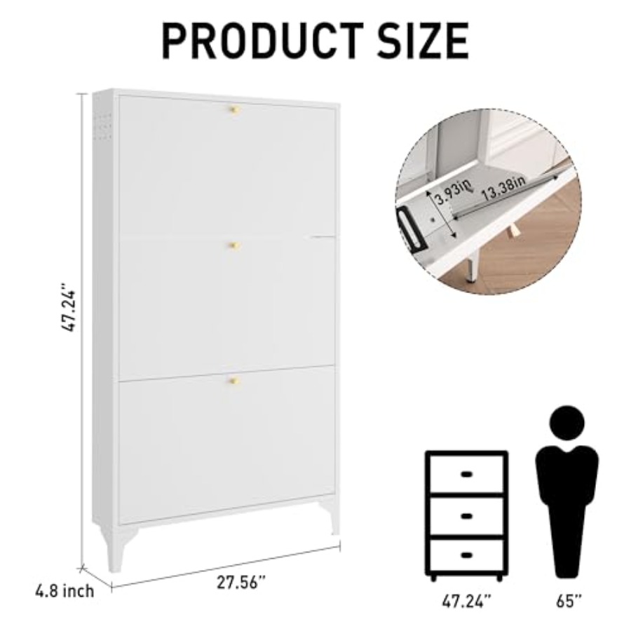 ตู้เก็บรองเท้าแบบตั้งพื้นพร้อม - Shoe Rack Cabinet Narrow Entryway บทวิจารณ์และราคา